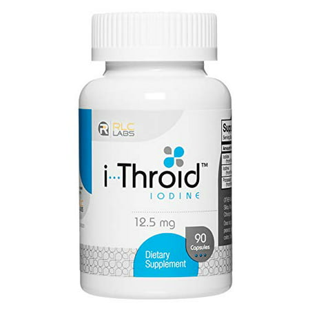 RLC, i-Throid 12.5 mg, Iodine and Iodide Supplement to Support Thyroid Health and Hormone Balance, 90 capsules (90 servings) - 797142923082
