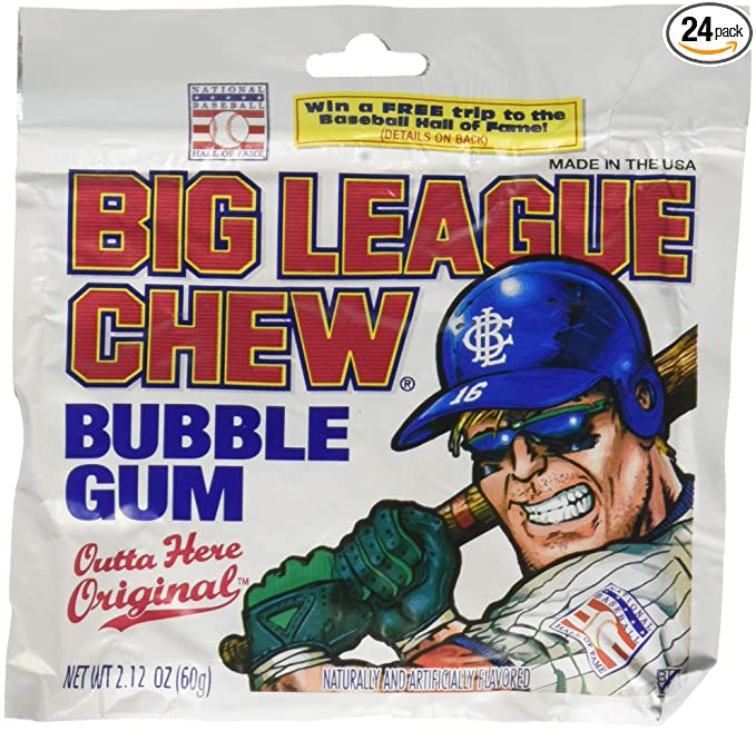  Big League Chew-Shredded Bubble Gum With Authenticity Seal + 24 Packets Original  - 798235677066