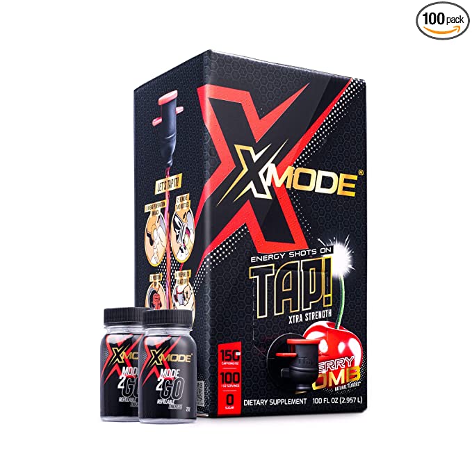 XMODE Extra Strength Energy Shots on Tap (100 Servings, Cherry Bomb) - 798304143546