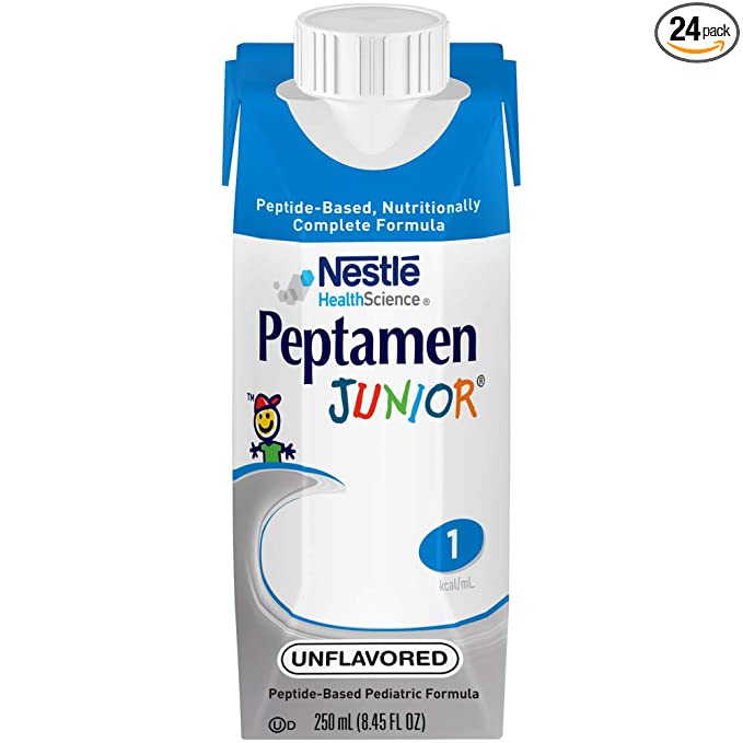  Peptamen Junior Peptide-Based Complete Nutrition, Unflavored, 8.5 Oz Box (24 Pack), 8.45 Fl Oz (Pack of 24)  - 798716162531