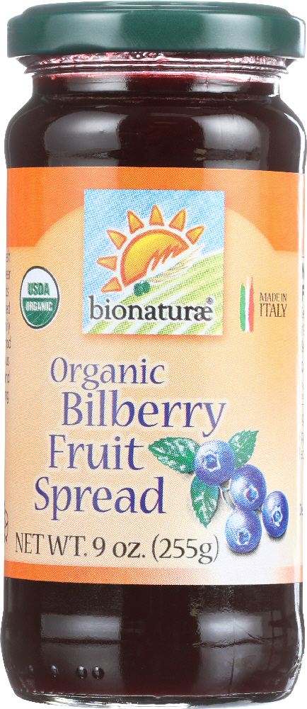 BIONATURAE: Organic Bilberry Fruit Spread, 9 oz - 0799210222288