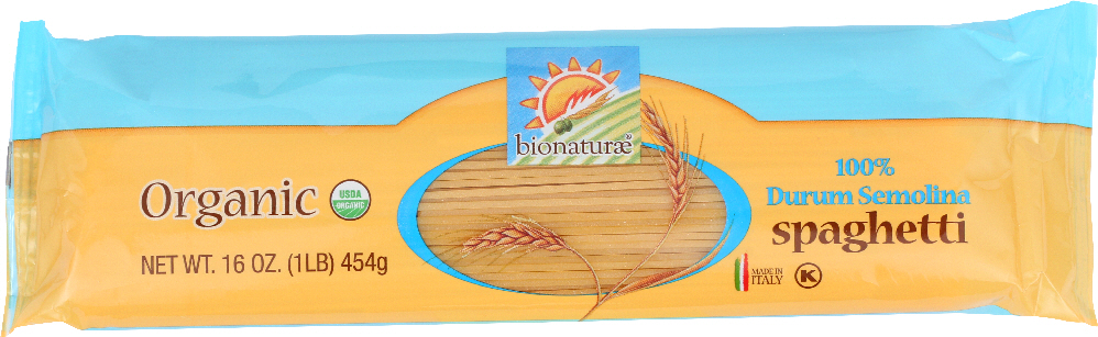 BIONATURAE: Organic Durum Semolina Pasta Spaghetti, 16 Oz - 0799210555515