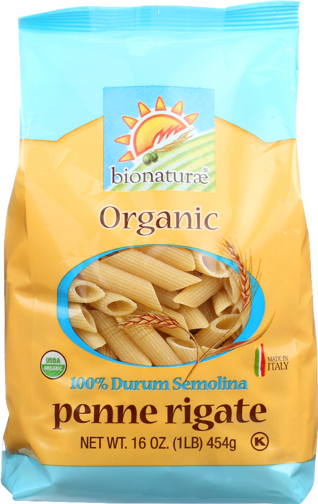 BIONATURAE: Organic Durum Semolina Pasta Penne Rigate, 16 oz - 0799210555539