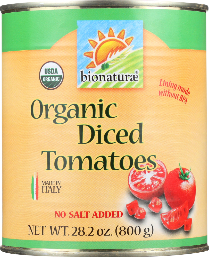 BIONATURAE: Organic Diced Tomatoes, 28.2 oz - 0799210980027