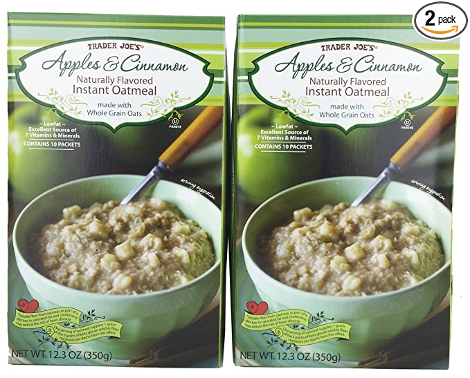  Trader Joe's Apple & Cinnamon Naturally Flavored Instant Oatmeal (2 Pack) - 799695050505
