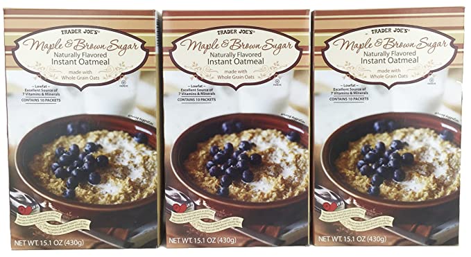  Trader Joe's Maple & Brown Sugar Naturally Flavored Instant Oatmeal (3 Pack) - 799695050512