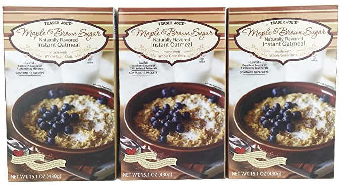 Trader Joe's Maple & Brown Sugar Naturally Flavored Instant Oatmeal (3 Pack) - 799695050512