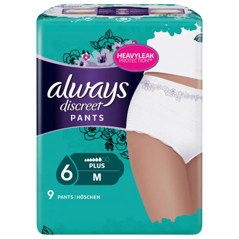 Always Discreet Inkontinenz Pants Plus Größe M 9 Stück - 8001090111715