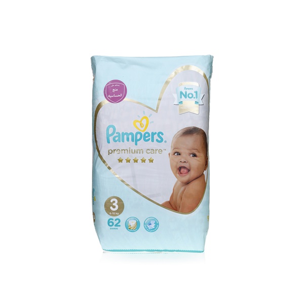 Pampers premium care nappies size 3 x62 - Waitrose UAE & Partners - 8001090267153