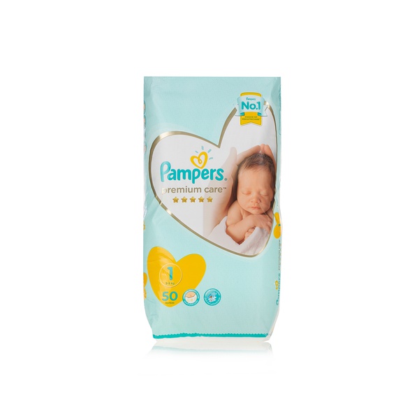 Pampers premium care new baby nappies size 1 x50 - Waitrose UAE & Partners - 8001090267191