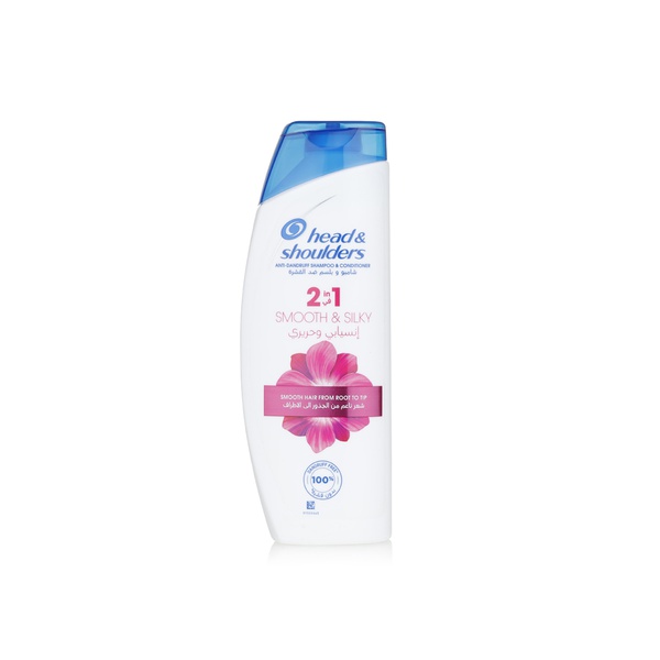 Head & Shoulders smooth and silky 2in1 anti-dandruff shampoo 400ml - Waitrose UAE & Partners - 8001090616364