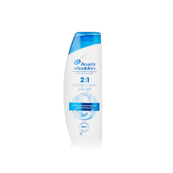 Head & Shoulders classic clean 2 in 1 anti-dandruff shampoo 400ml - Waitrose UAE & Partners - 8001090616555