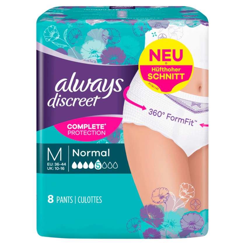 Always Discreet Inkontinenz Einlagen Pants Normal M 8 Stück - 8001090715012