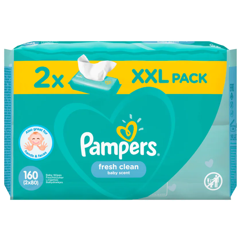 Pampers Fresh Clean Feuchttücher Baby Scent 2x80 Stück - 8001841077789