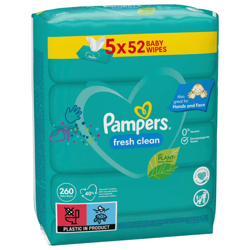 Pampers Fresh Clean Feuchttücher 5x52 Stück - 8001841078137