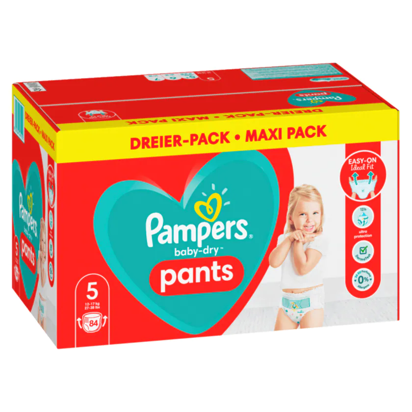 Pampers Baby-Dry Windeln Pants Gr.5 12-17kg Maxi-Pack 84 Stück - 8001841461922