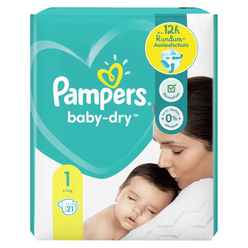 Pampers Baby-Dry Windeln Gr.1 2-5kg 21 Stück - 8001841623061