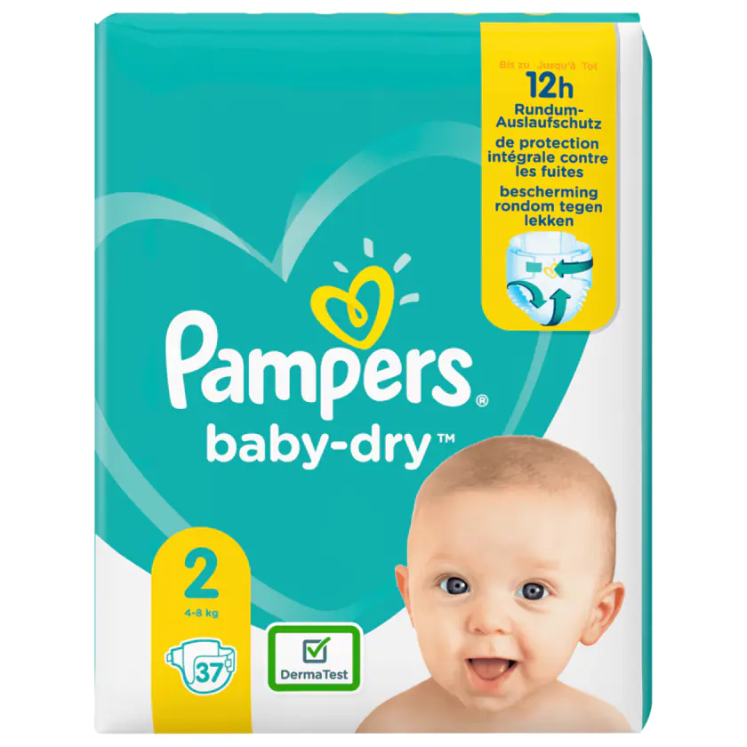 Pampers Baby-Dry Windeln Gr.2 4-8kg 37 Stück - 8001841687636