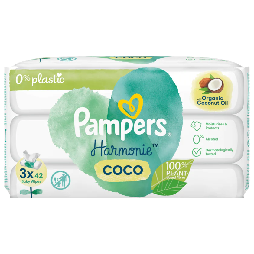 Pampers Harmonie Feuchttücher Coco 3x42 Tücher - 8001841708805