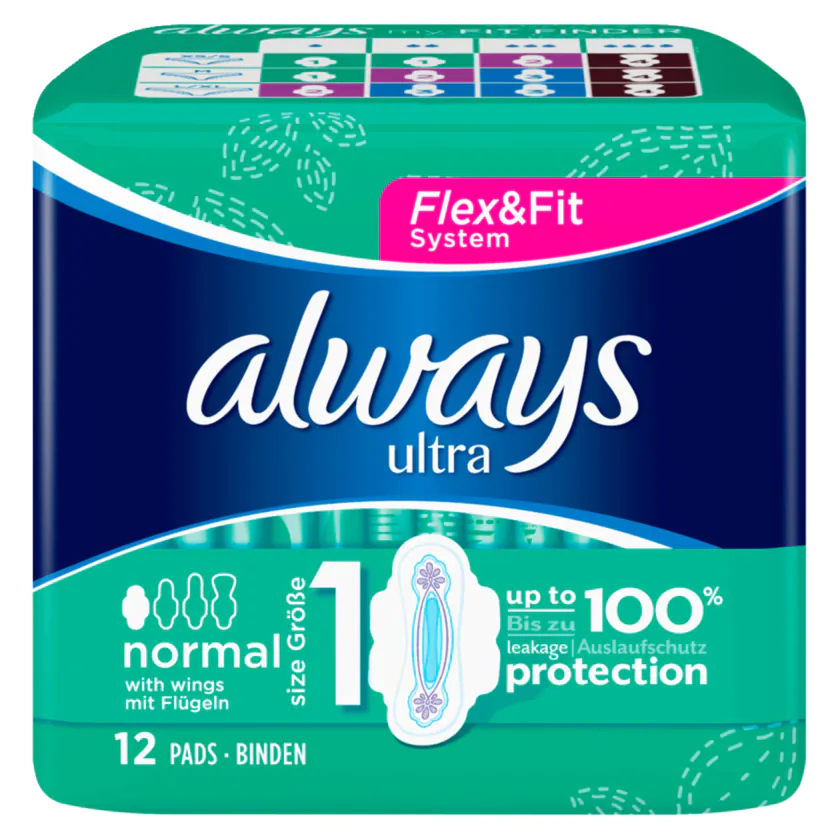Always Ultra Damenbinden normal mit Flügel 12 Stück - 8001841953618