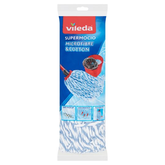 Vileda Supermocio Microfibre & Cotton Mop Refill - 8001940012704