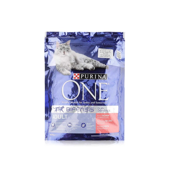 Purina One adult cat food with salmon & whole grains 800g - Waitrose UAE & Partners - 8002205356656
