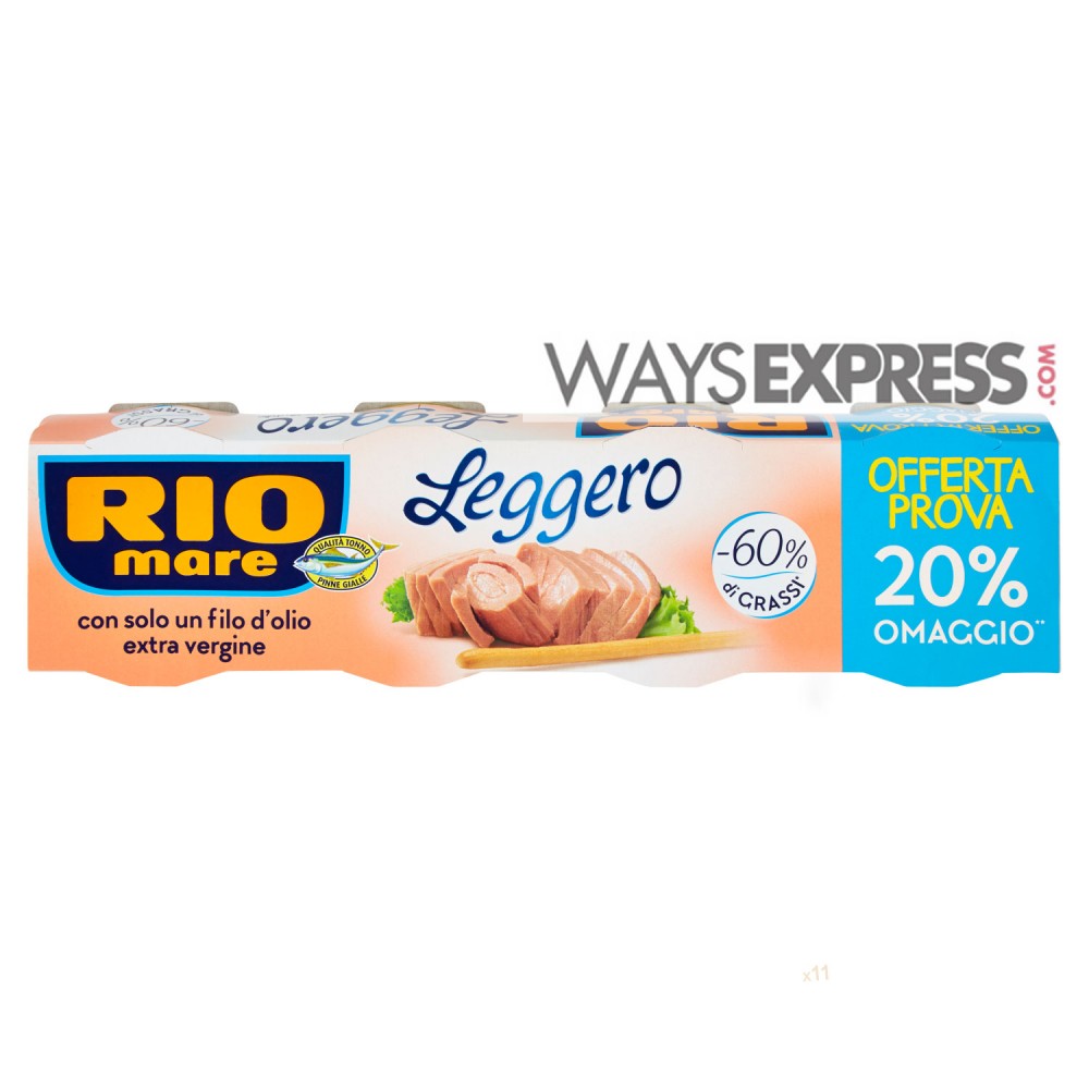 RIO MARE LIGHT TUNA 60% LESS FAT 4X60g - 8004030105096