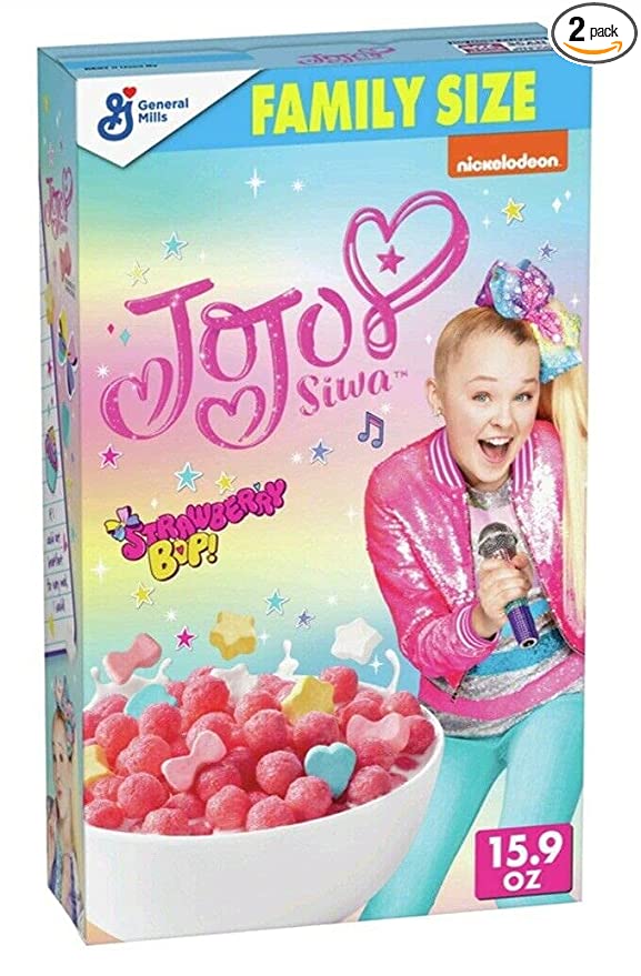  JoJo Siwa Strawberry Bop Nickelodeon Family Size Cereal 15.9 oz ( 2 PACK ) - 800433567299