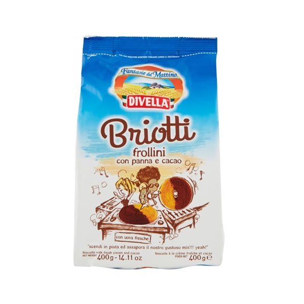 Divella Biscotti Briotti Frollini Cacao E Panna 400G - 8005121214406
