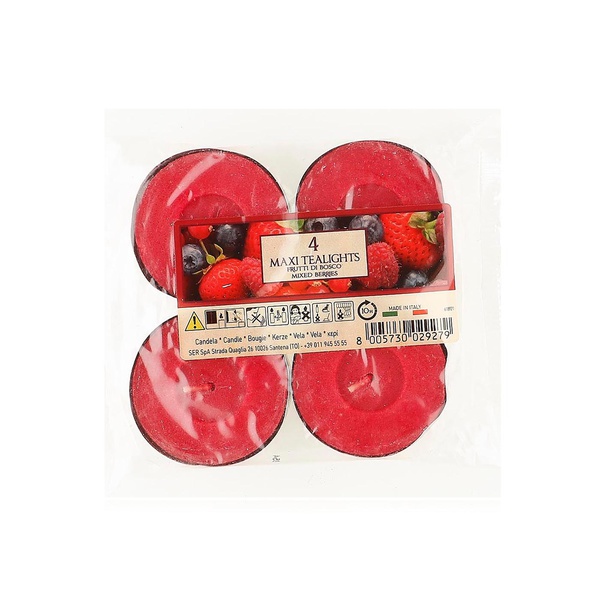 Aladino scented maxi tealight candle berries x4 - Waitrose UAE & Partners - 8005730029279