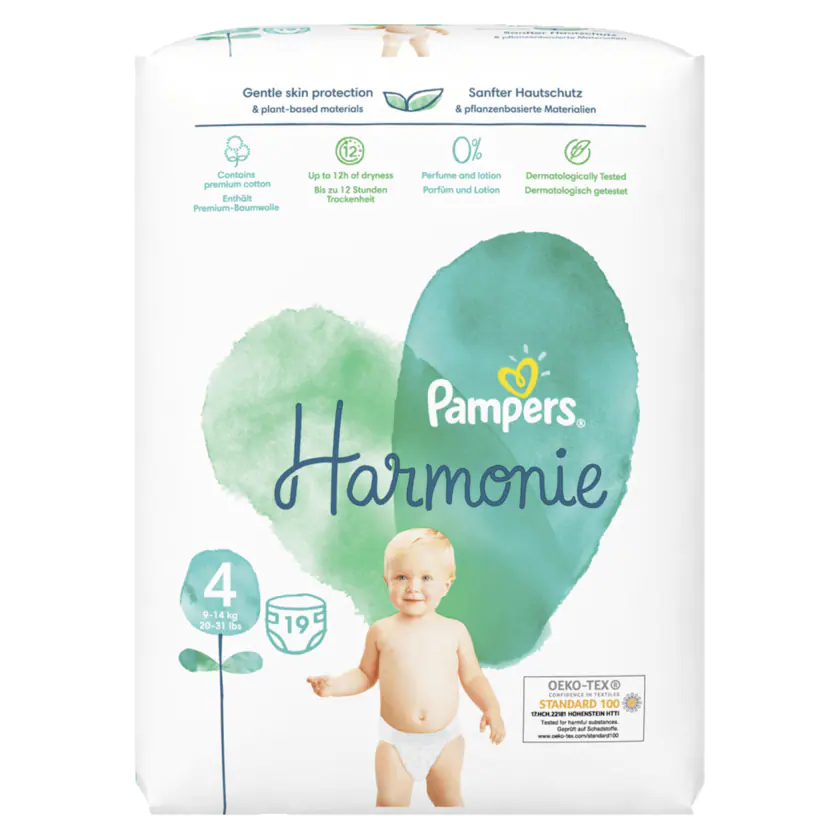 Pampers Harmonie Windeln Gr.4 9-14kg 19 Stück - 8006540156278