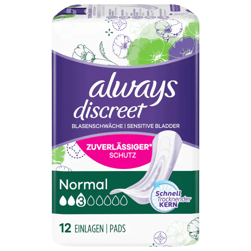 Always Discreet Inkontinenz Einlagen Normal 12 Stück - 8006540404935