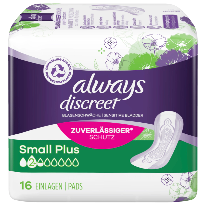 Always Discreet Inkontinenz Einlagen Small Plus 16 Stück - 8006540405031