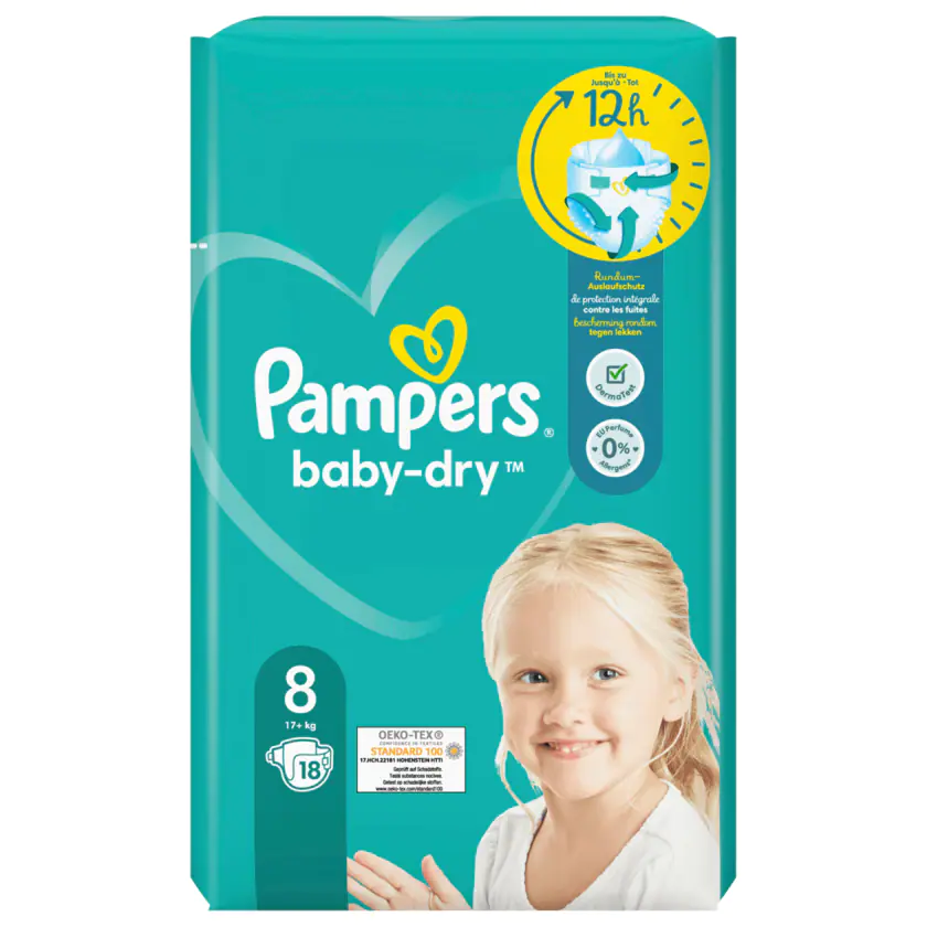 Pampers Baby-Dry Windeln Gr.8 17+kg 18 Stück - 8006540467206