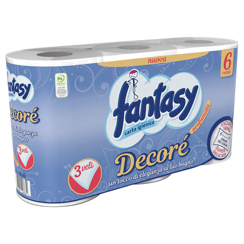 Fantasy Toilettenpapier Decoré 3-lagig 6x170 Blatt - 8007091006630