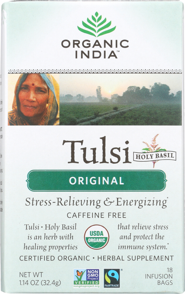 ORGANIC INDIA: Original Tulsi Tea, 18 Tea Bags, 1.14 oz - 0801541500000