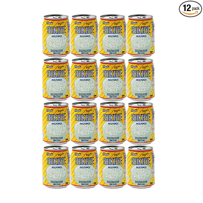 Paldo Fun & Yum Vilac Shikhye Sweet Rice Punch Drink, Pack of 12 Cans, Korean Traditional Sikhye, Malty-Rice Flavored Beverage, Best Dessert Drinks, No Artificial Colorings, 팔도 비락 식혜 8.06 fl oz x 12 - 803215761489