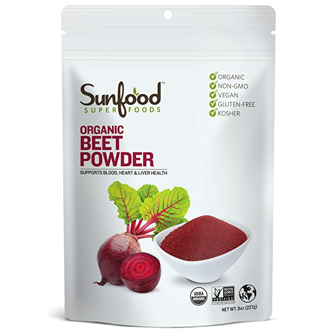 Sunfood Superfoods Beet Powder- 100% Pure Organic. 8 oz Bag - 803813101717