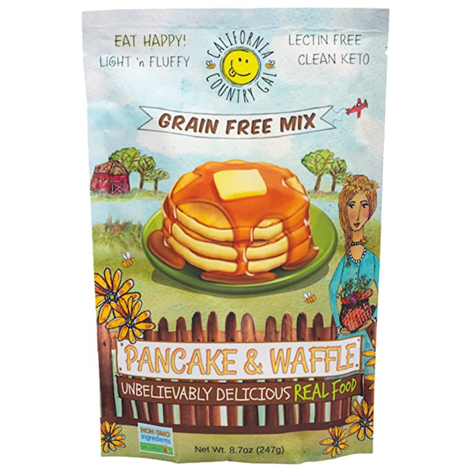 Clean Keto Pancake - Waffle Mix by California Country Gal | 100% Grain Free, Gluten Free, Paleo | 2g net carb per 4
