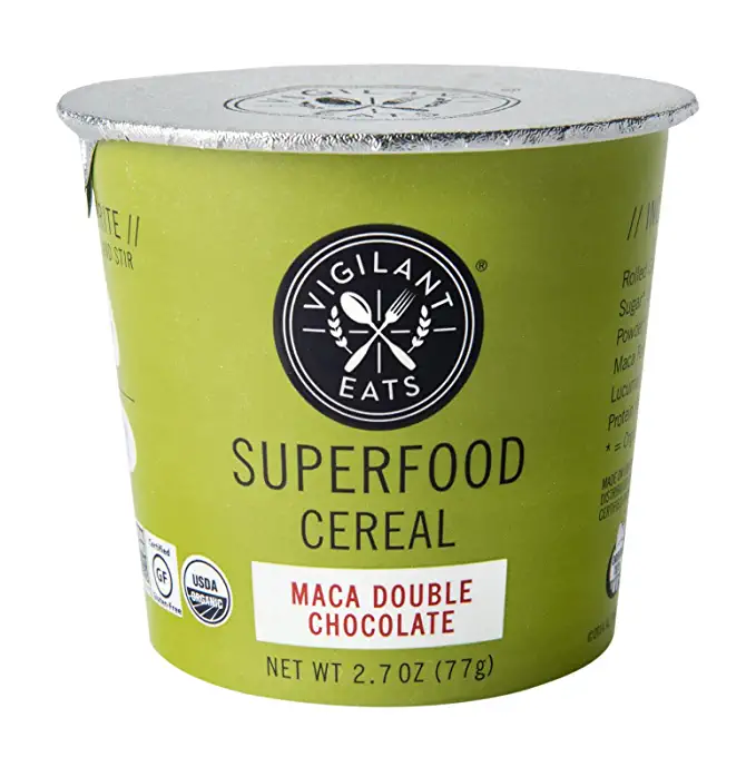 Vigilant Eats Superfood Oats Cereal, Maca Double Chocolate, 3 Ounce - 804879452553