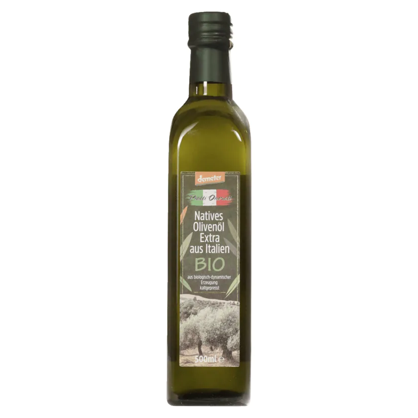 Piatti Onorati Bio Demeter Natives Olivenöl Extra aus Italien 500ml - 8053259243898