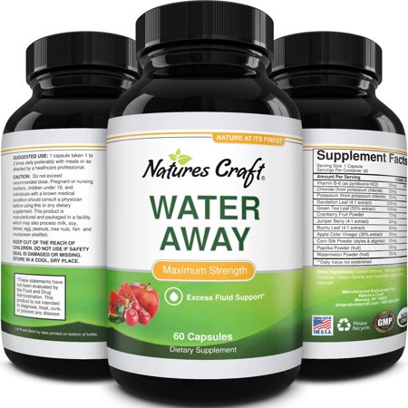 Water Away Diuretic with Dandelion Weight Loss Supplement Burn Fat Reduce Hunger - 806800250962