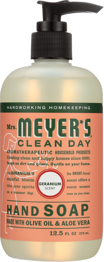 MRS MEYERS CLEAN DAY: Liquid Hand Soap Geranium Scent, 12.5 oz - 0808124131040