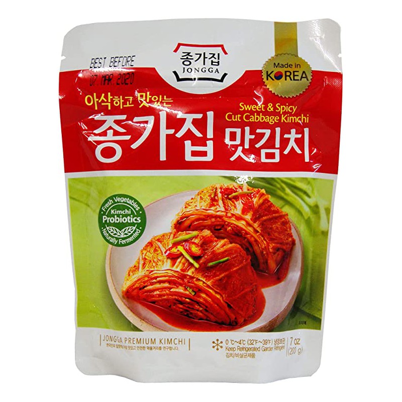 Chongga Mat Kimchi 500g 종가집 - 맛김치 Cut Sweet & Spicy Cabbage Korean Fresh Kimchi - 8082481440560