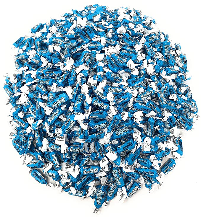  Bulk Blue Raspberry Flavor Tootsie Roll Frooties Chewy American Taffies Candy Individually Wrapped In Resealable Assortit Bag 5 Lb 735+pcs (80-Oz) - Made In USA  - 808887252198