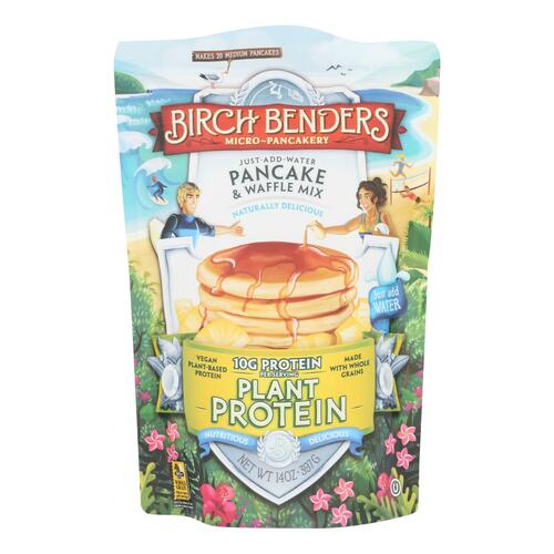 BIRCH BENDERS: Plant Protein Pancake & Waffle Mix, 14 oz - 0810001560072