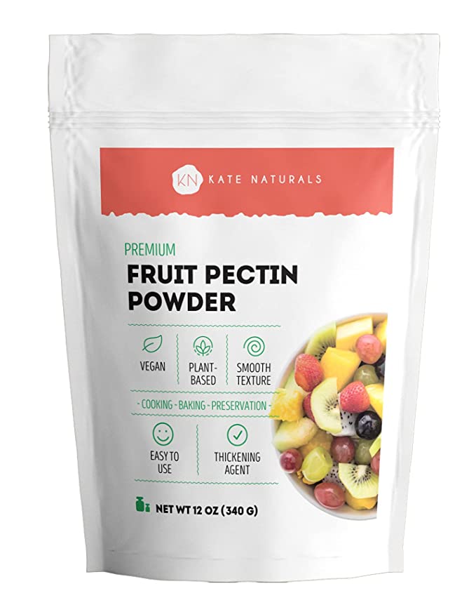  Fruit Pectin for Canning Jam & Jelly (12oz) by Kate Naturals. 100% Natural & Vegan. Fruit Pectin Powder for Making Gummies, Gelatin, Jellies & Marmalades. Has Fiber.  - 810002445569