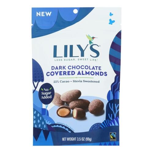 Lily's Sweets - Cvrd Almond Dark Chocolate Stevia - Case Of 12 - 3.5 Oz - dark