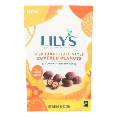Lily's Sweets - Cvrd Peanut Milk Chocolate Stevia - Case Of 12 - 3.5 Oz - milk