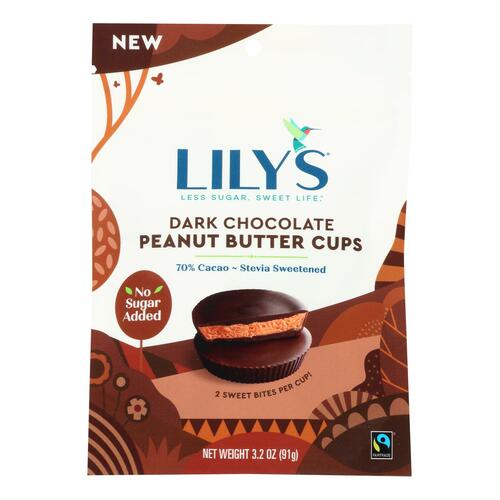 Lily's Sweets - Peanut Butter Cup Dark Chocolate - Case Of 12 - 3.2 Oz - 810003460394